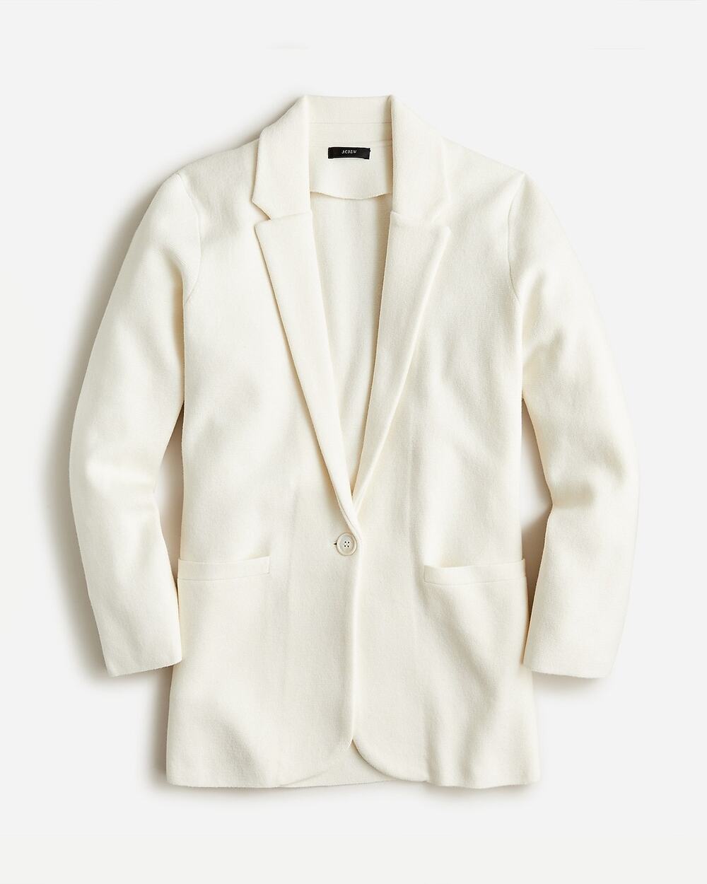 J. Crew Cream Wool Blend Cecil One-Button Sweater Blazer Knit Casual Preppy